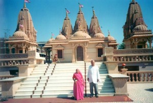 Kaka and Ba outside a Jain temple